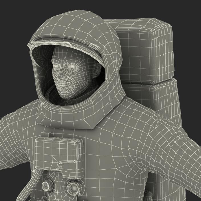 3D model Astronaut NASA Wearing Spacesuit A7L Rigged 2