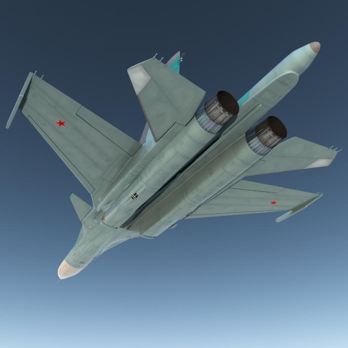 Fighter Sukhoi Su-34 Rigged 3D