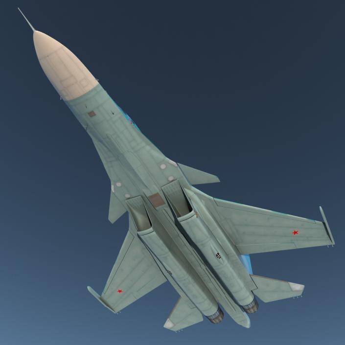 Fighter Sukhoi Su-34 Rigged 3D