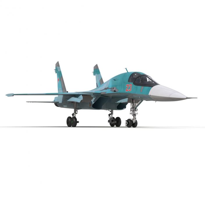 Fighter Sukhoi Su-34 Rigged 3D