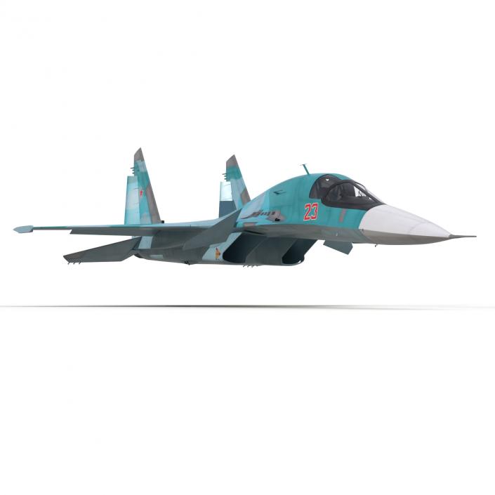 Fighter Sukhoi Su-34 Rigged 3D