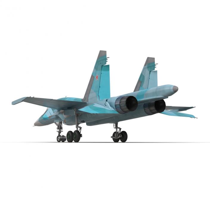 Fighter Sukhoi Su-34 Rigged 3D