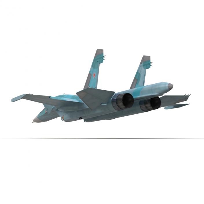 Fighter Sukhoi Su-34 Rigged 3D