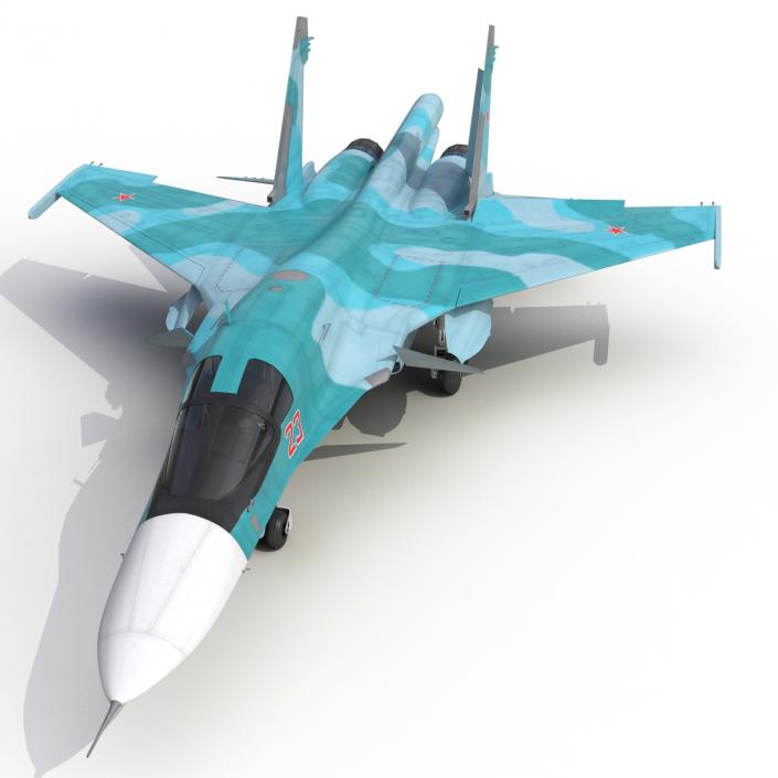 Fighter Sukhoi Su-34 Rigged 3D