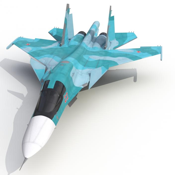 Fighter Sukhoi Su-34 Rigged 3D