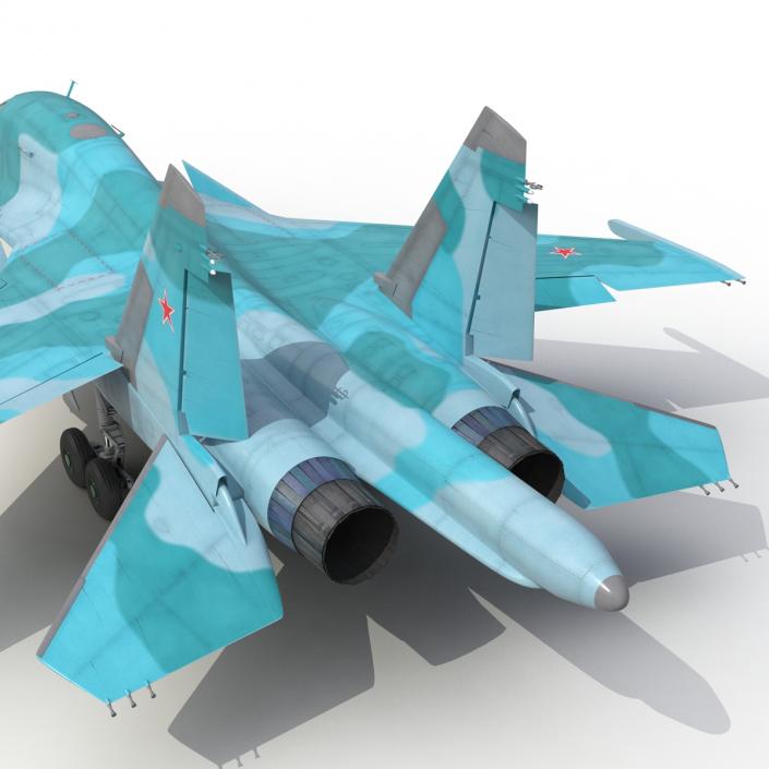 Fighter Sukhoi Su-34 Rigged 3D