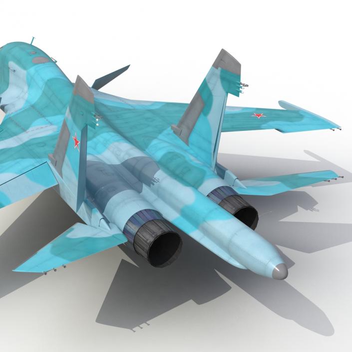 Fighter Sukhoi Su-34 Rigged 3D