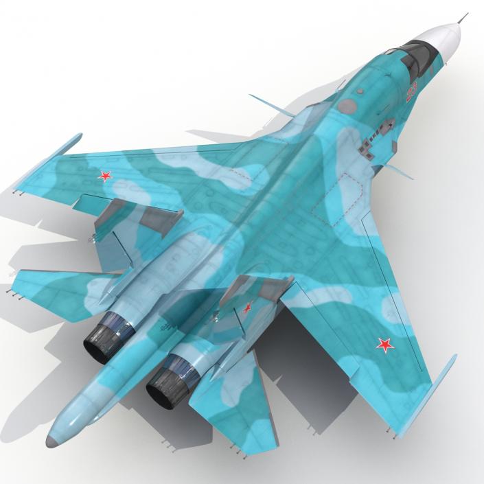 Fighter Sukhoi Su-34 Rigged 3D