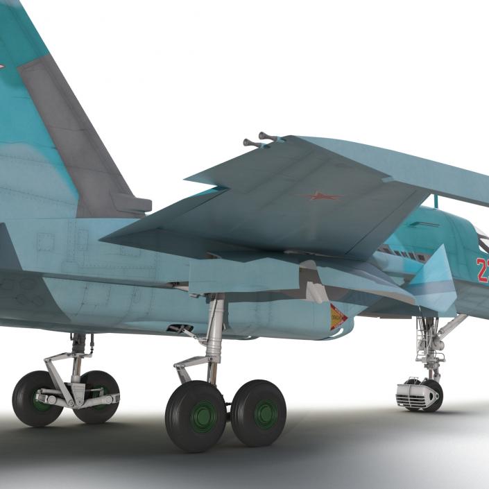 Fighter Sukhoi Su-34 Rigged 3D