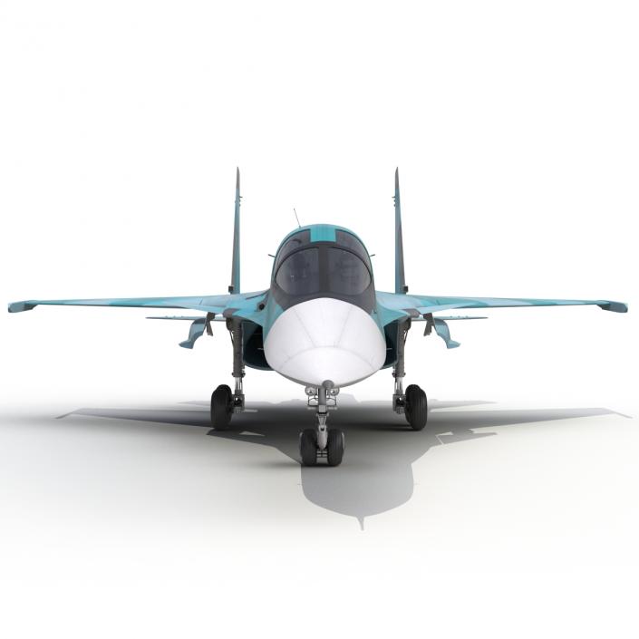 Fighter Sukhoi Su-34 Rigged 3D