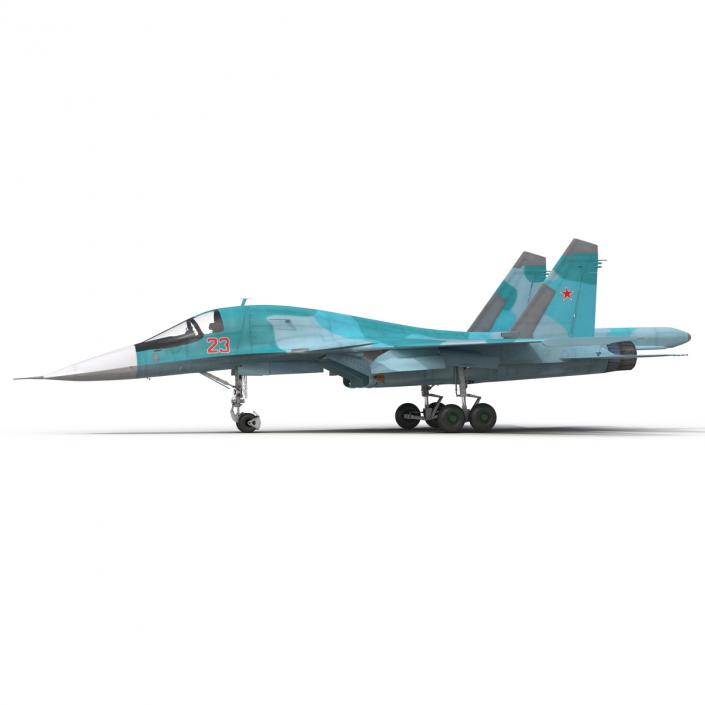 Fighter Sukhoi Su-34 Rigged 3D