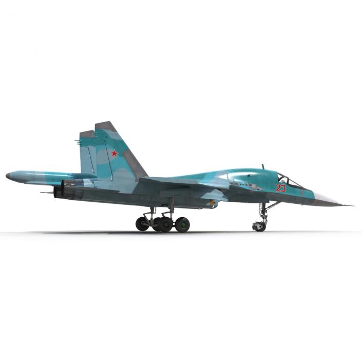 Fighter Sukhoi Su-34 Rigged 3D