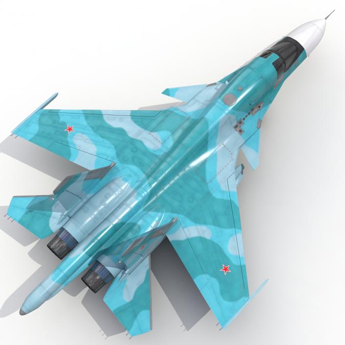 Fighter Sukhoi Su-34 Rigged 3D