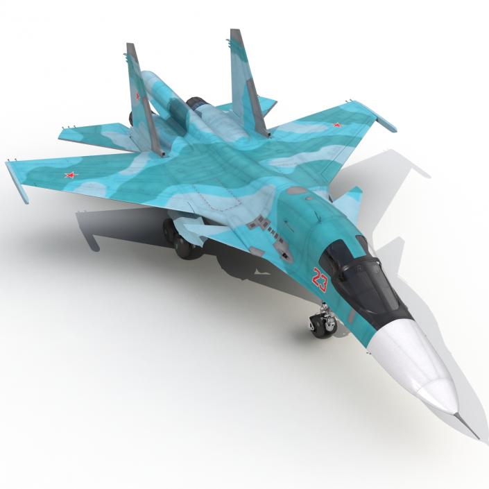 Fighter Sukhoi Su-34 Rigged 3D