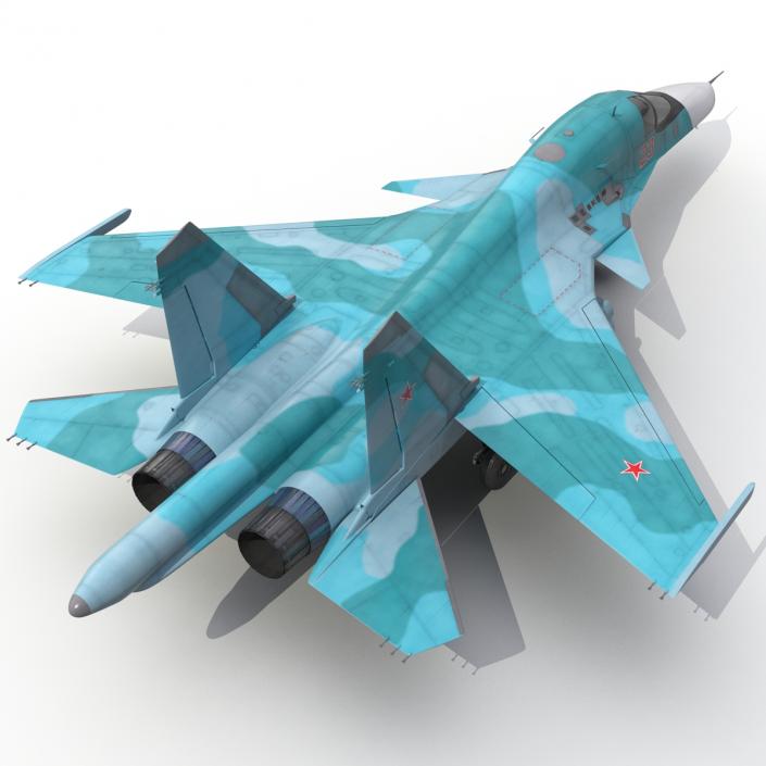 Fighter Sukhoi Su-34 Rigged 3D