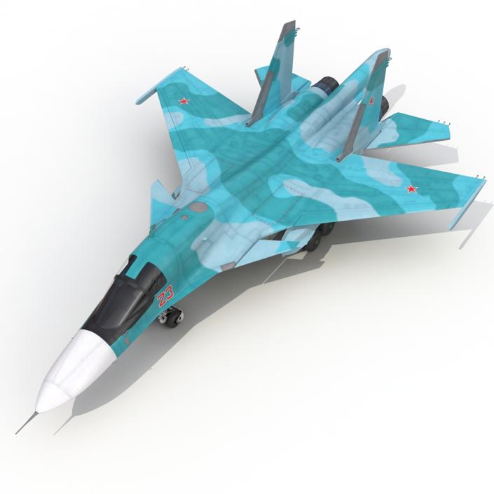 Fighter Sukhoi Su-34 Rigged 3D