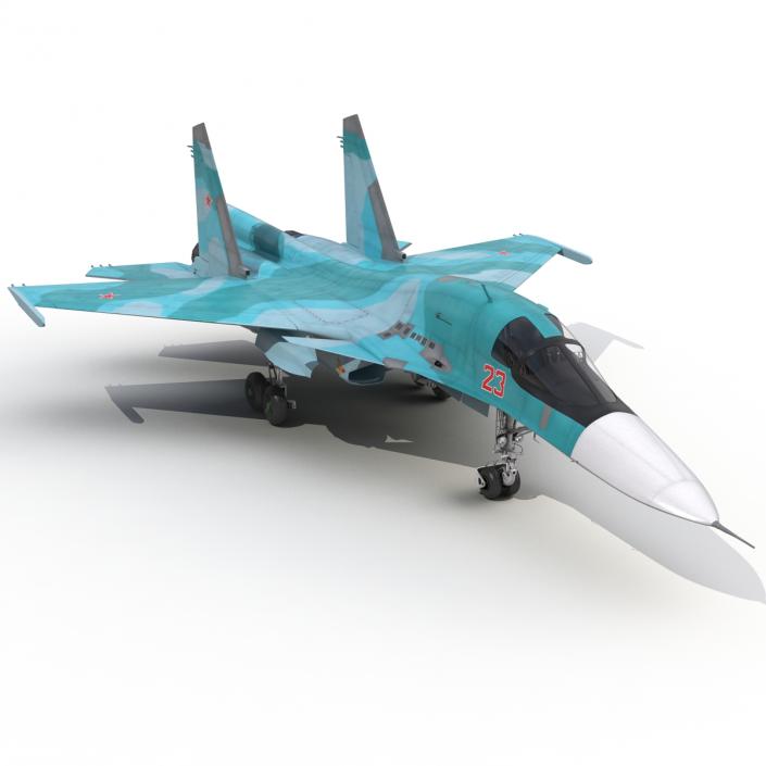 Fighter Sukhoi Su-34 Rigged 3D