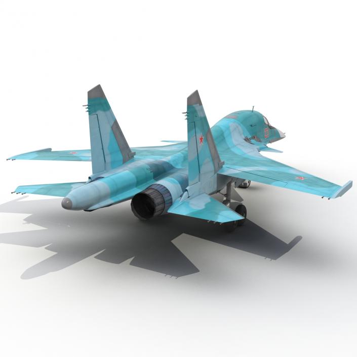 Fighter Sukhoi Su-34 Rigged 3D