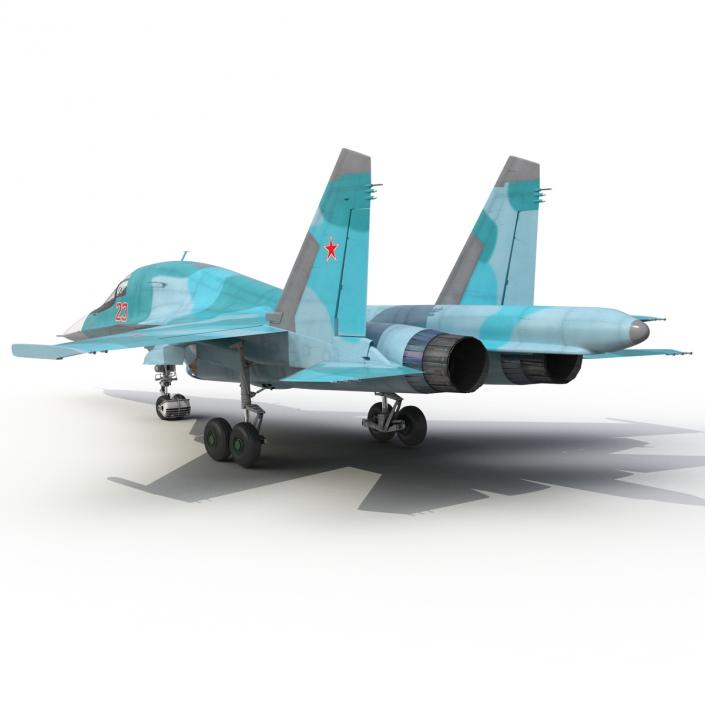 Fighter Sukhoi Su-34 Rigged 3D