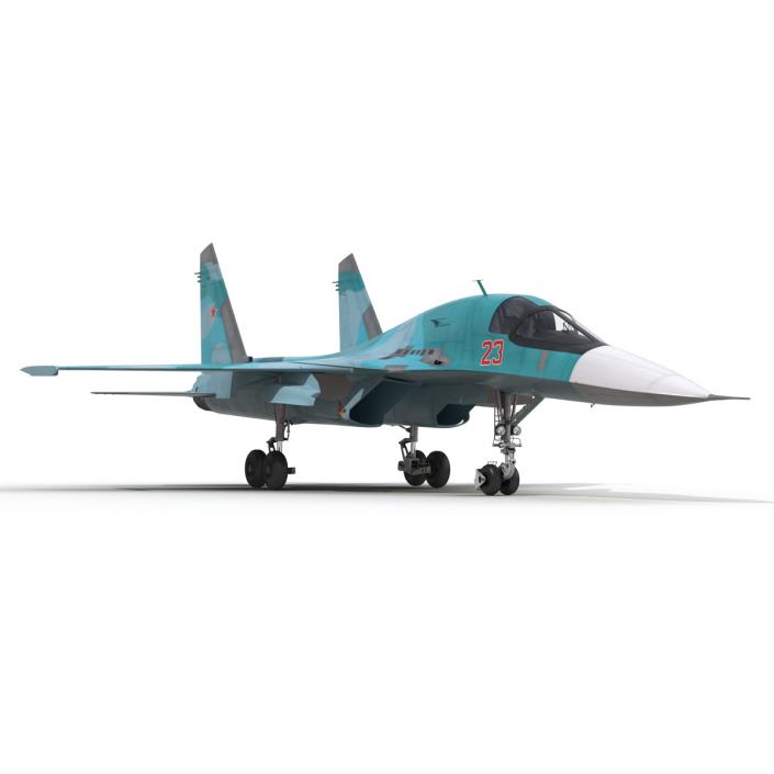 Fighter Sukhoi Su-34 Rigged 3D