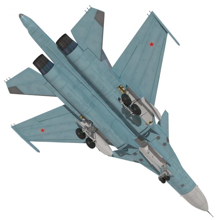 Fighter Sukhoi Su-34 Rigged 3D