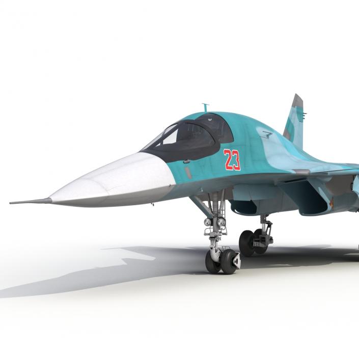 Fighter Sukhoi Su-34 Rigged 3D