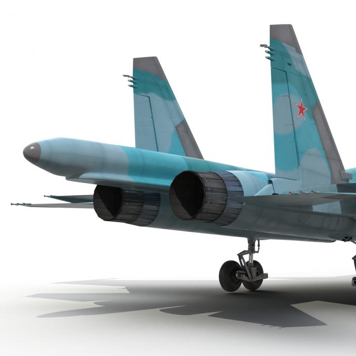 Fighter Sukhoi Su-34 Rigged 3D