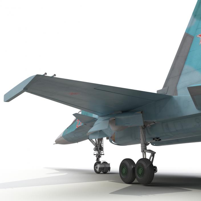 Fighter Sukhoi Su-34 Rigged 3D