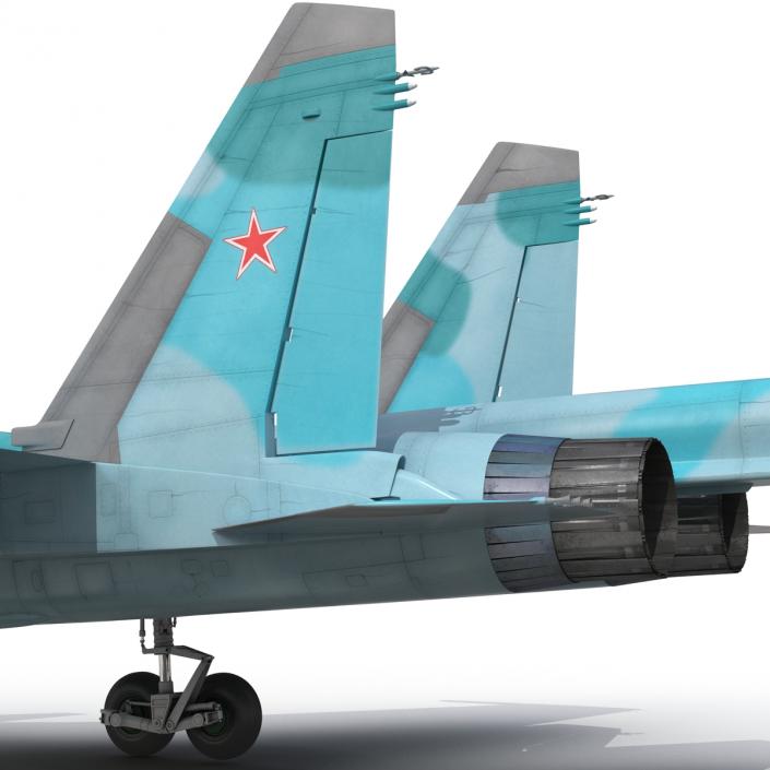 Fighter Sukhoi Su-34 Rigged 3D