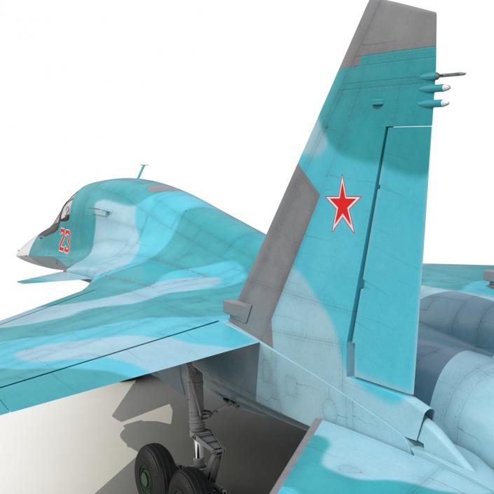 Fighter Sukhoi Su-34 Rigged 3D