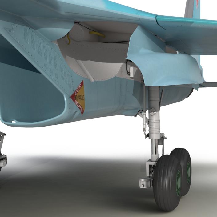 Fighter Sukhoi Su-34 Rigged 3D