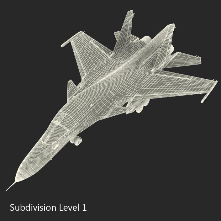 Fighter Sukhoi Su-34 Rigged 3D