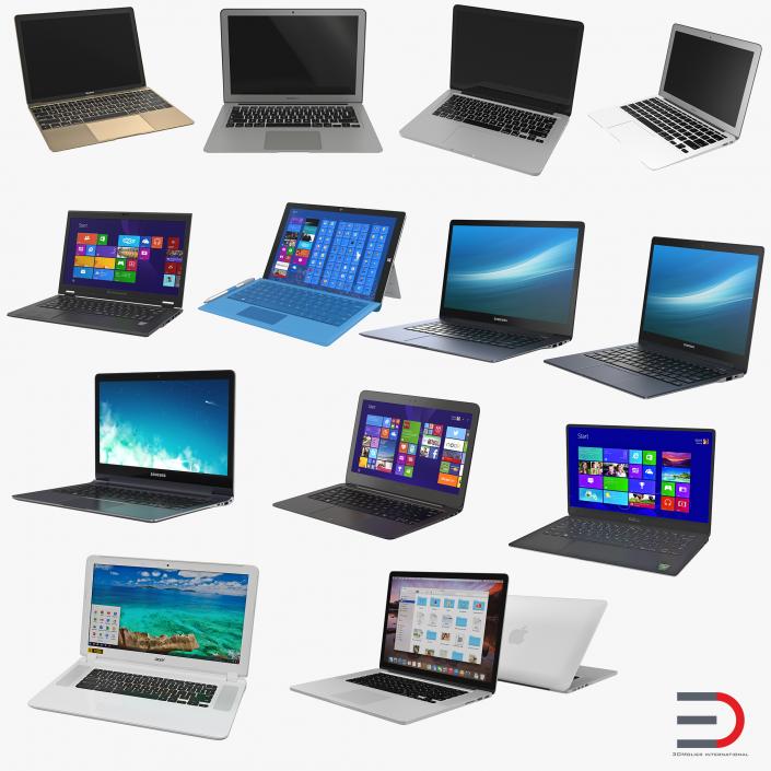 3D Laptops Collection model