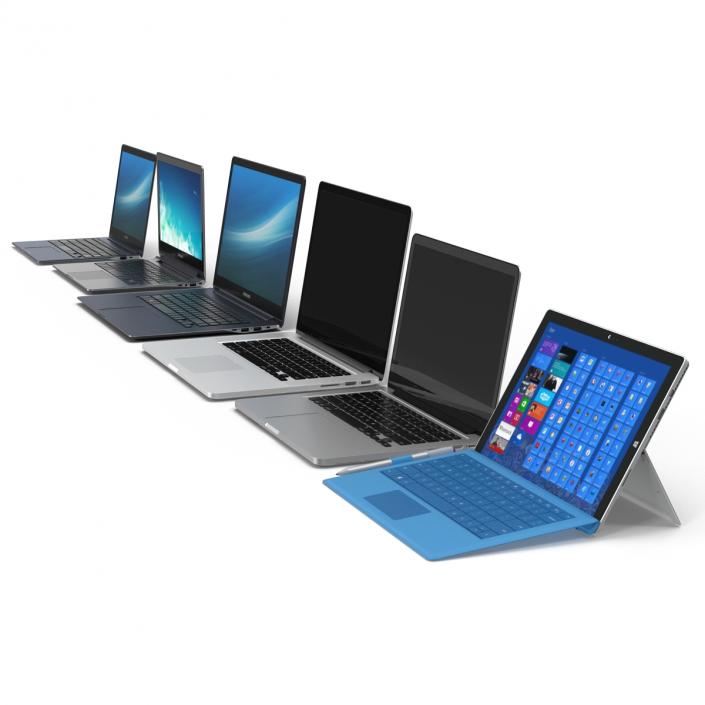 3D Laptops Collection model