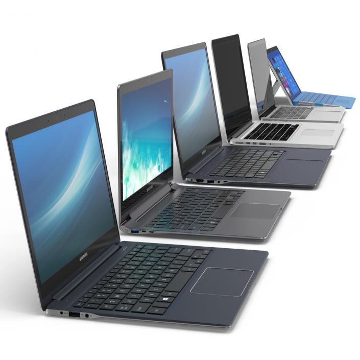 3D Laptops Collection model