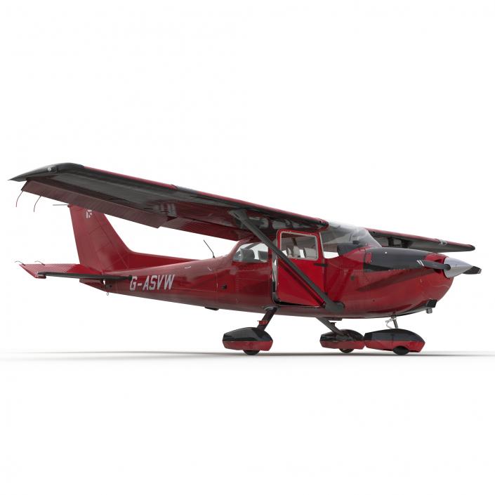 3D Cessna 172 Red Rigged