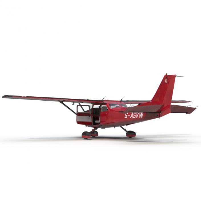 3D Cessna 172 Red Rigged