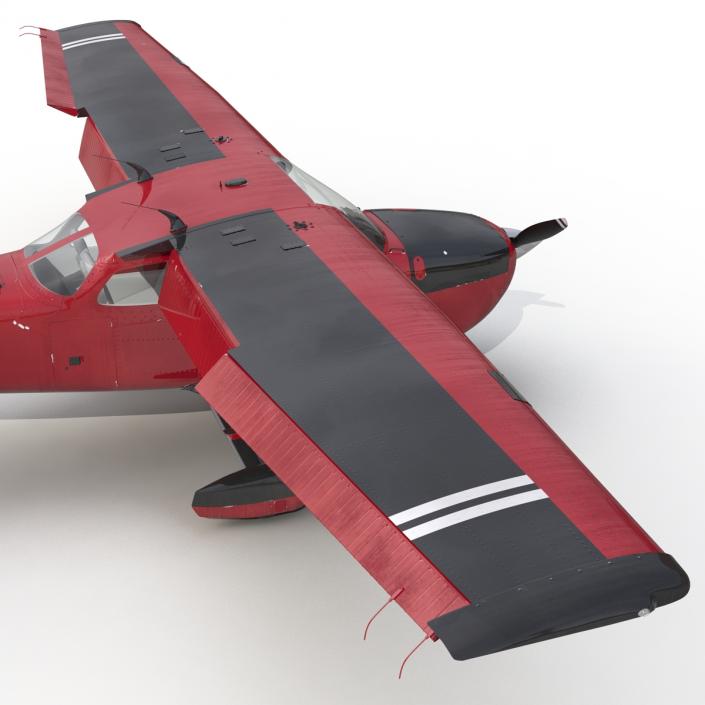 3D Cessna 172 Red Rigged