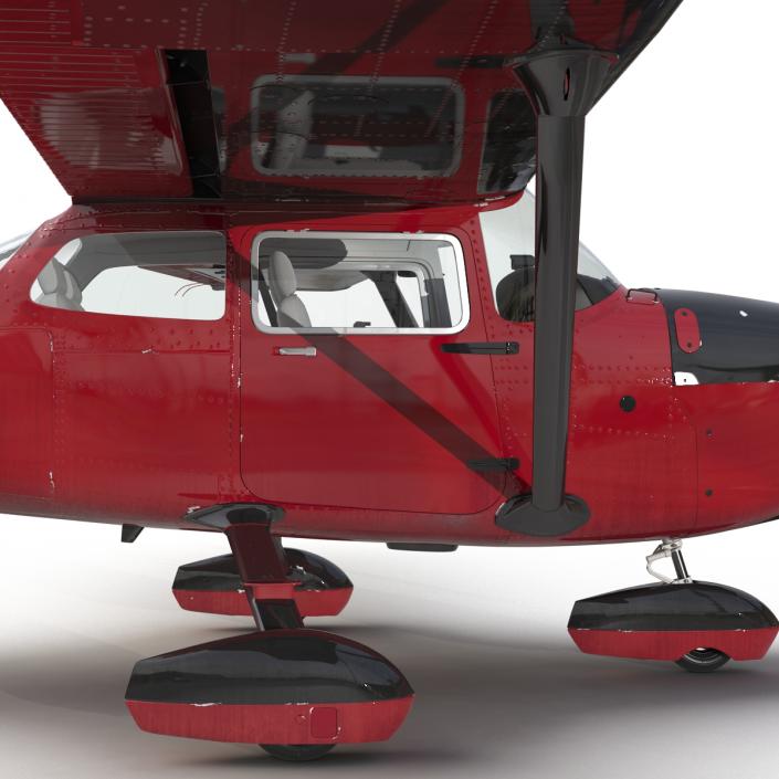 3D Cessna 172 Red Rigged