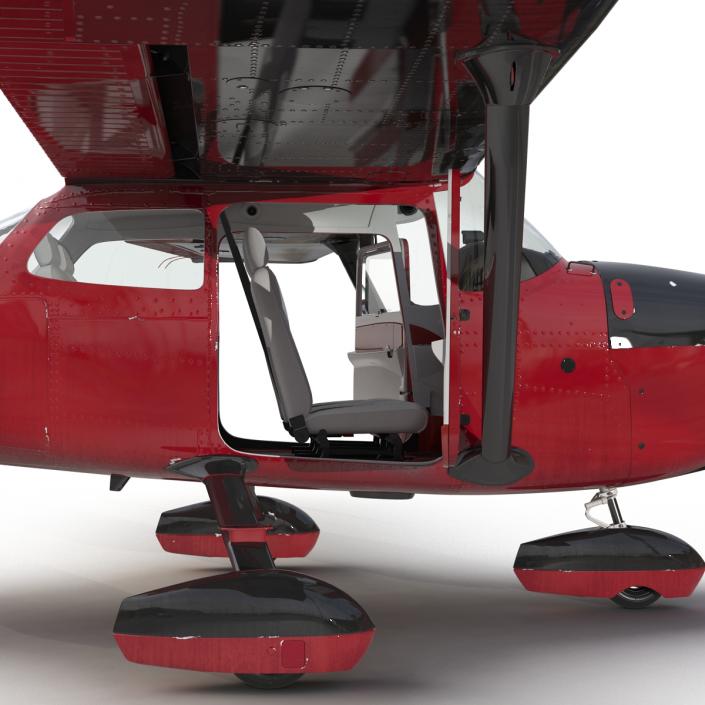 3D Cessna 172 Red Rigged