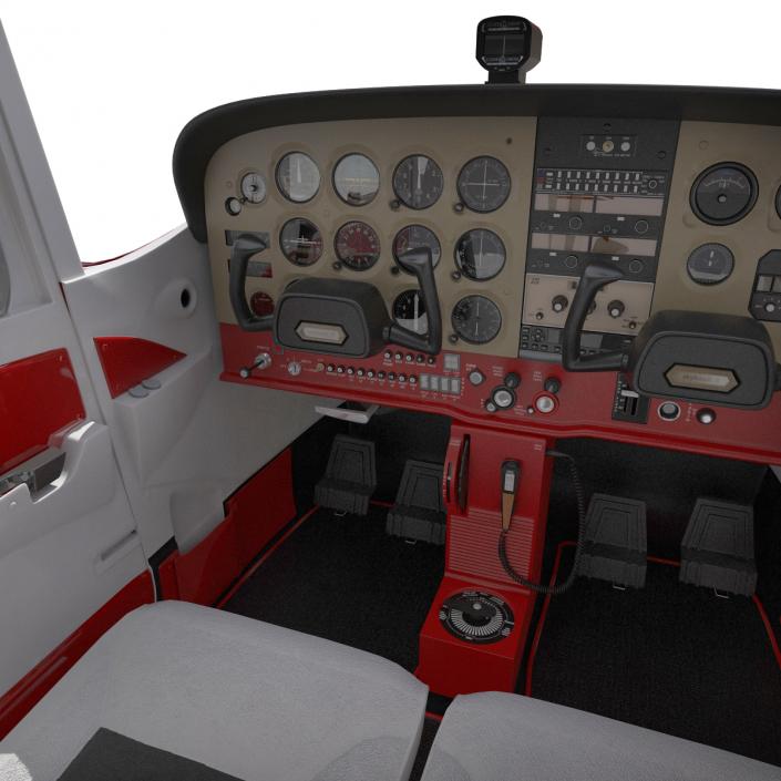 3D Cessna 172 Red Rigged