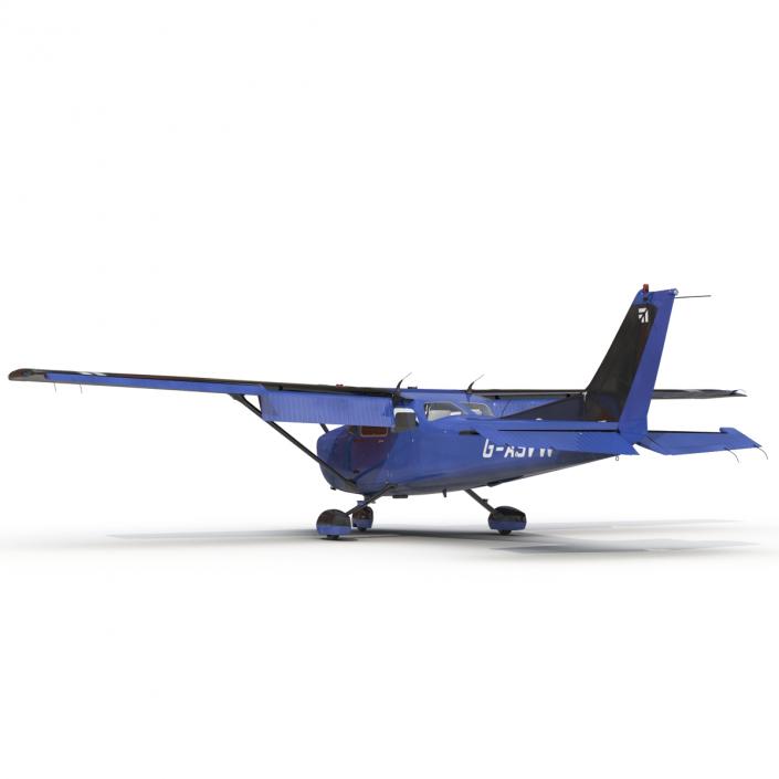 Cessna 172 Blue Rigged 3D