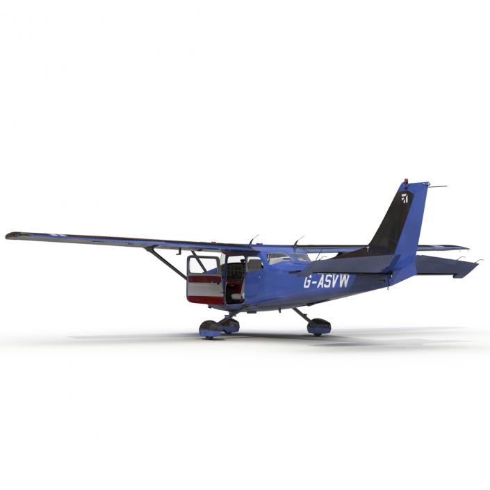 Cessna 172 Blue Rigged 3D