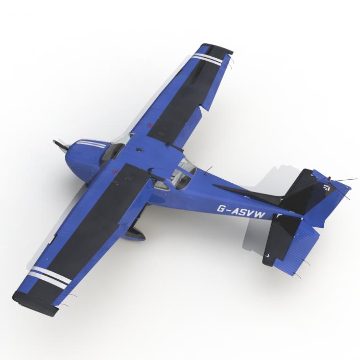 Cessna 172 Blue Rigged 3D