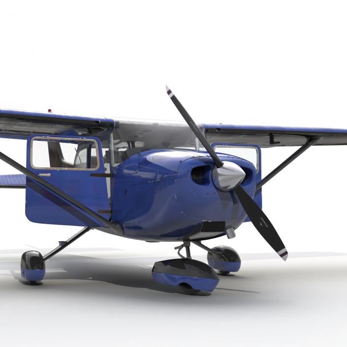 Cessna 172 Blue Rigged 3D