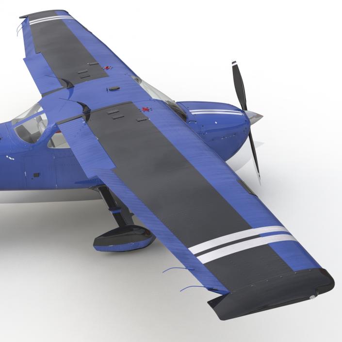 Cessna 172 Blue Rigged 3D