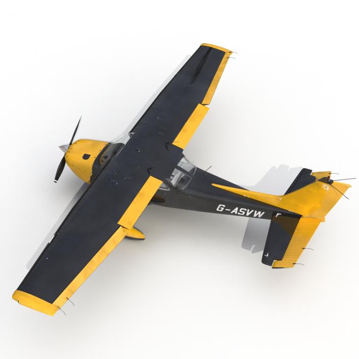 3D Cessna 172 Black Rigged model