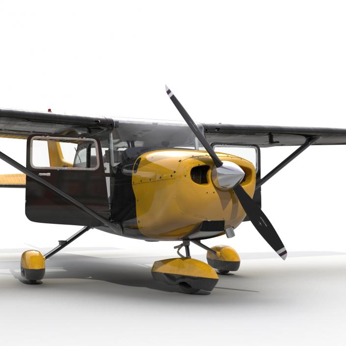 3D Cessna 172 Black Rigged model