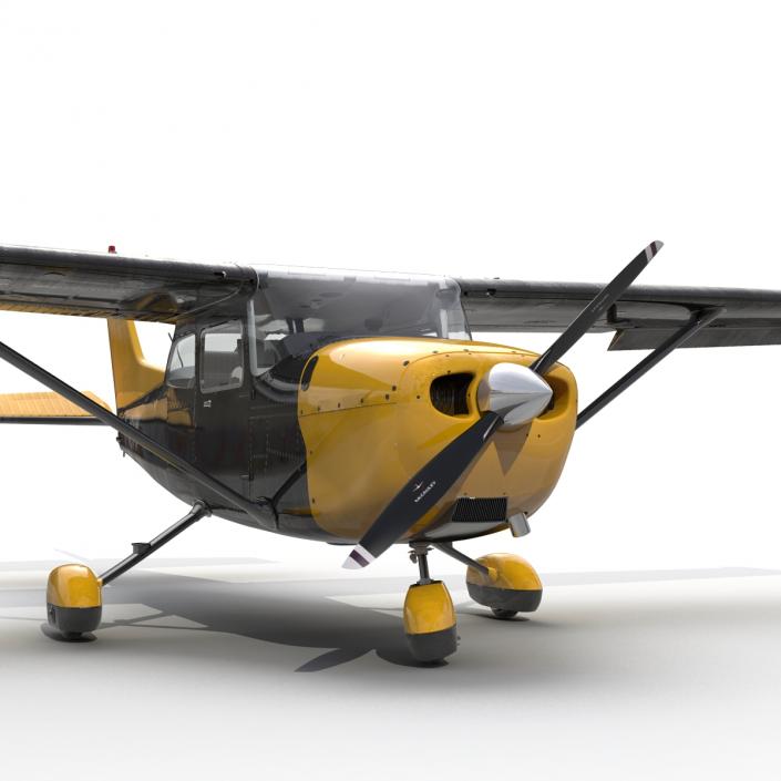 3D Cessna 172 Black Rigged model