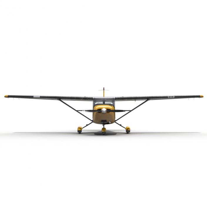 3D Cessna 172 Black Rigged model